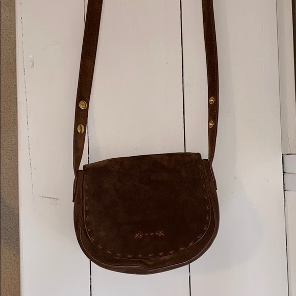 Elizabeth and James Zoe Brown Suede Saddle Bag - Picture 6 of 8